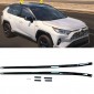 Black Aluminum Side Bars Rails Roof Rack Luggage Carrier For Toyota RAV4 2019 2020 2021 2022 2023 2024