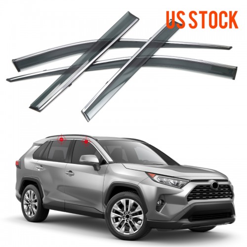  Window Visor Vent Shades Sun Rain Guard 4pcs For Toyota RAV4 2019 2020 2021 2022 2023 2024