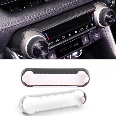 Free Shipping Carbon Style Inner Middle Console Air Condition Switch Cover Trim For Toyota RAV4 2019 2020 2021 2022