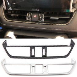 Free Shipping Carbon Style Inner Middle Console Air Condition Vent Cover Trim For Toyota RAV4 2019 2020 2021