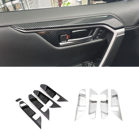 For Toyota RAV4 2019-2020 Carbon Fiber style Interior Door Armrest Cover Trim