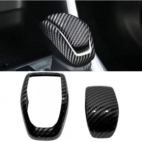 Free Shipping Carbon Style Gear Shift Knob Cover Car Interior Decoration 2pcs For Toyota RAV4 2019 2020 2021 2022