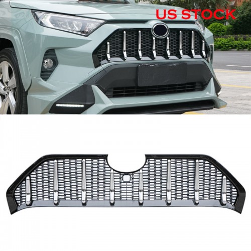 Only ship to US Excludes (Hawaii, Puerto Rico, Guam, Alaska)!!! Maserati Style Front Bumper Grille Cover Trim For Toyota RAV4 2019 2020 2021 2022 2023 2024 without radar