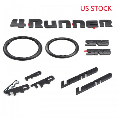 ABS Black Style Emblem Overlay Kit For Toyota 4Runner 2010-2024