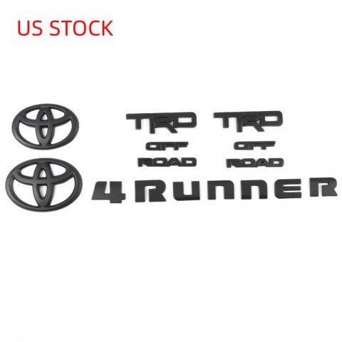 Free Shipping ABS Matte Black Style Emblem Overlay Kit For Toyota 4Runner TRD OFF ROAD 2014-2021