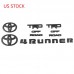 Free Shipping ABS Matte Black Style Emblem Overlay Kit For Toyota 4Runner TRD OFF ROAD 2014-2021