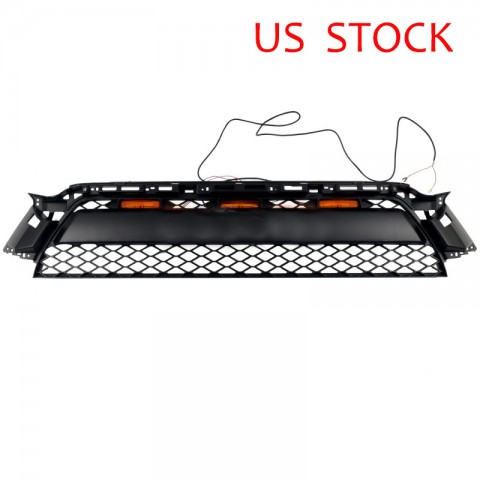 Free Shipping 2Piece Front Bumper Grille Replacement with LED Lights For Toyota 4Runner 2010-2013