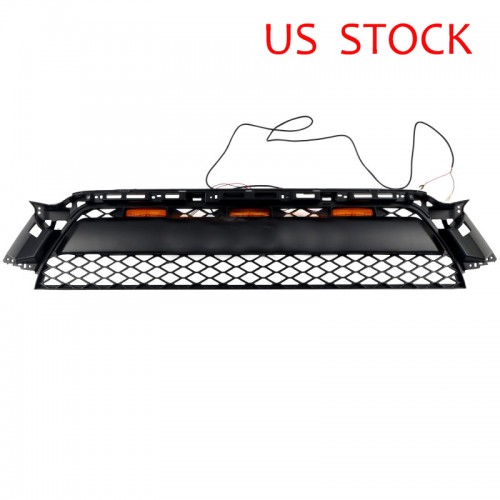 2Piece Front Bumper Grille Replacement with LED Lights For Toyota 4Runner 2010-2013