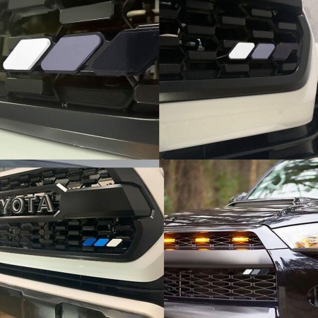 Gray Tri-Color Grille Badge Mountain Grill Emblem TEQ Label Fits RAV4 Tacoma 4runner Tundra One of The Easiest Aftermarket Grill Accessories to get for Your Truck! Dubbs Hardware 