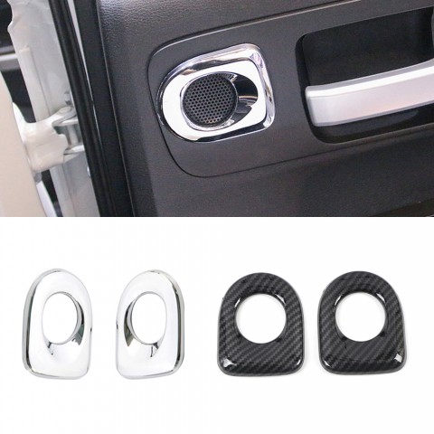 beler 1Pair Carbon Fiber Rear Door Stereo Speaker Cover Trim Frame Fit for Toyota Tundra 2014-2019 