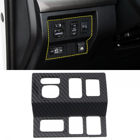  Carbon Style Interior Center Console Switch Cover Frame Decor Trim for Toyota Tundra Crewmax, Double Cab 2014-2021 LHD