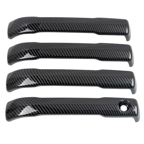  Carbon Fiber Style Side Door Handle Cover Trim 4pcs For Toyota Tundra 2022-2023