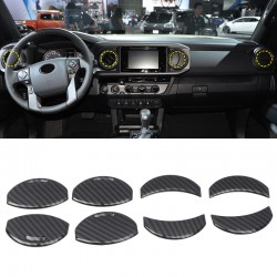 Free Shipping Carbon Style Air Conditioner Outlet Cover Trims For Toyota Tacoma 2016-2022