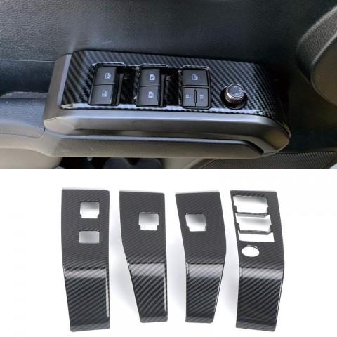 Free Shipping Carbon Style Doors Armrest Window Switch Panel Cover Trims For Toyota Tacoma 2016-2022