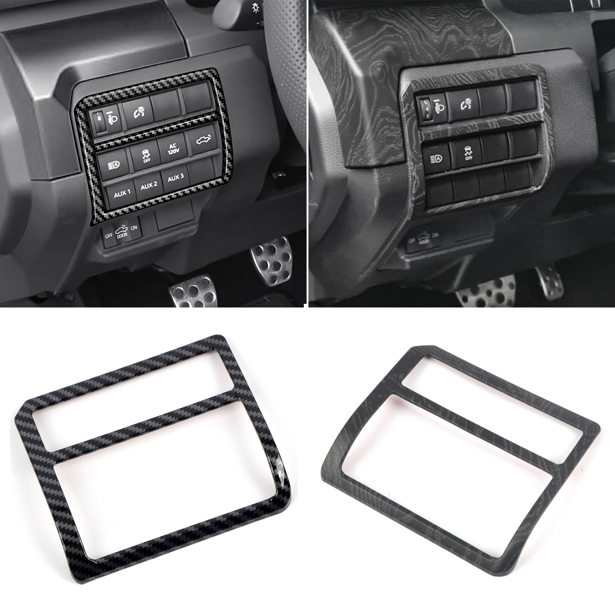 Head Light Switch Button Trim 1PCS For Toyota 4Runner 2025 / Tacoma 2024 2025 LHD
