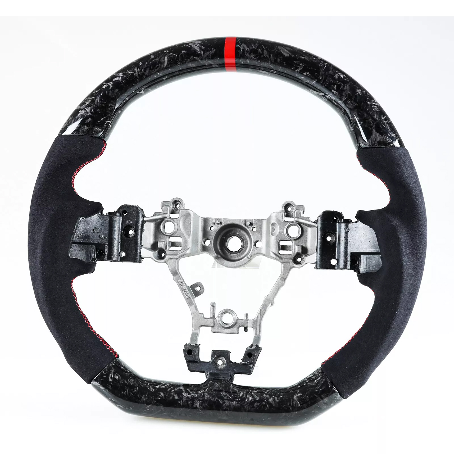 Forged Carbon Fiber Flat Bottom Steering Wheel Suede Replacement Parts For Subaru WRX / STI 2015-2018