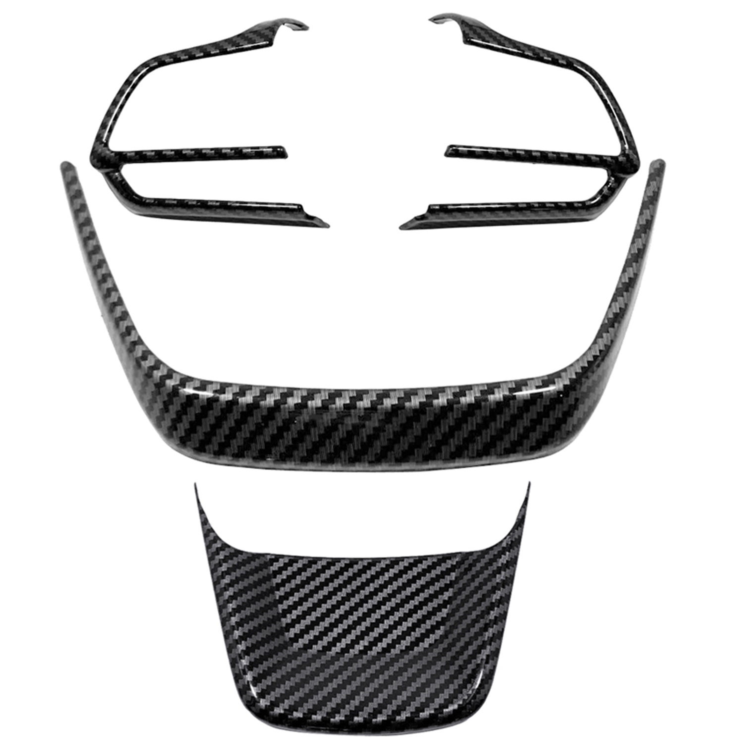 4PCS Carbon Style ABS Steering Wheel Trim For Toyota Grand Highlander 2021-2024/ Highlander 2020-2024/ Sienna 2021-2023
