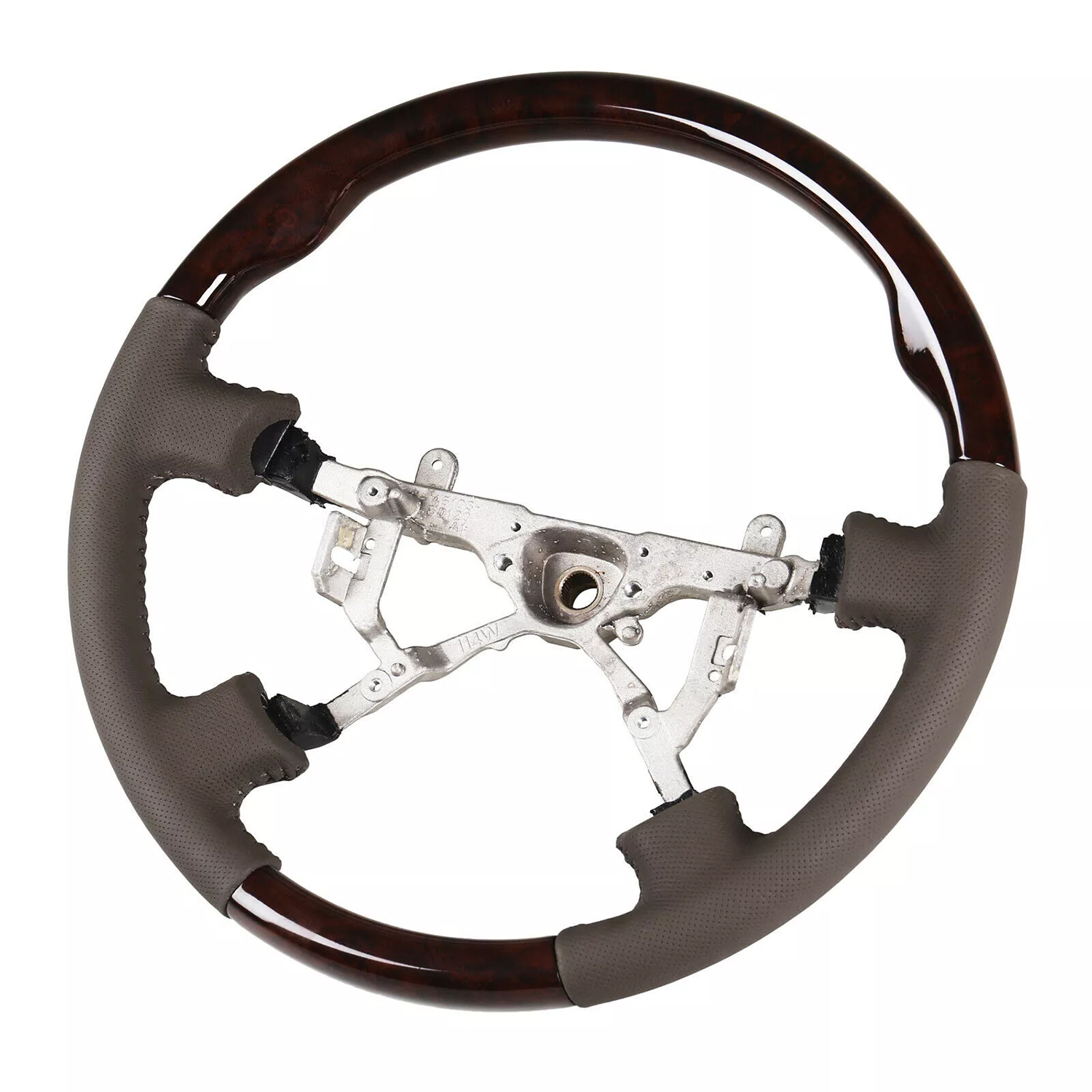 Dark Wood Grain Leather Grip Steering Wheel Replacement Parts For Lexus LX470 1998-2002/ Toyota Land C...
