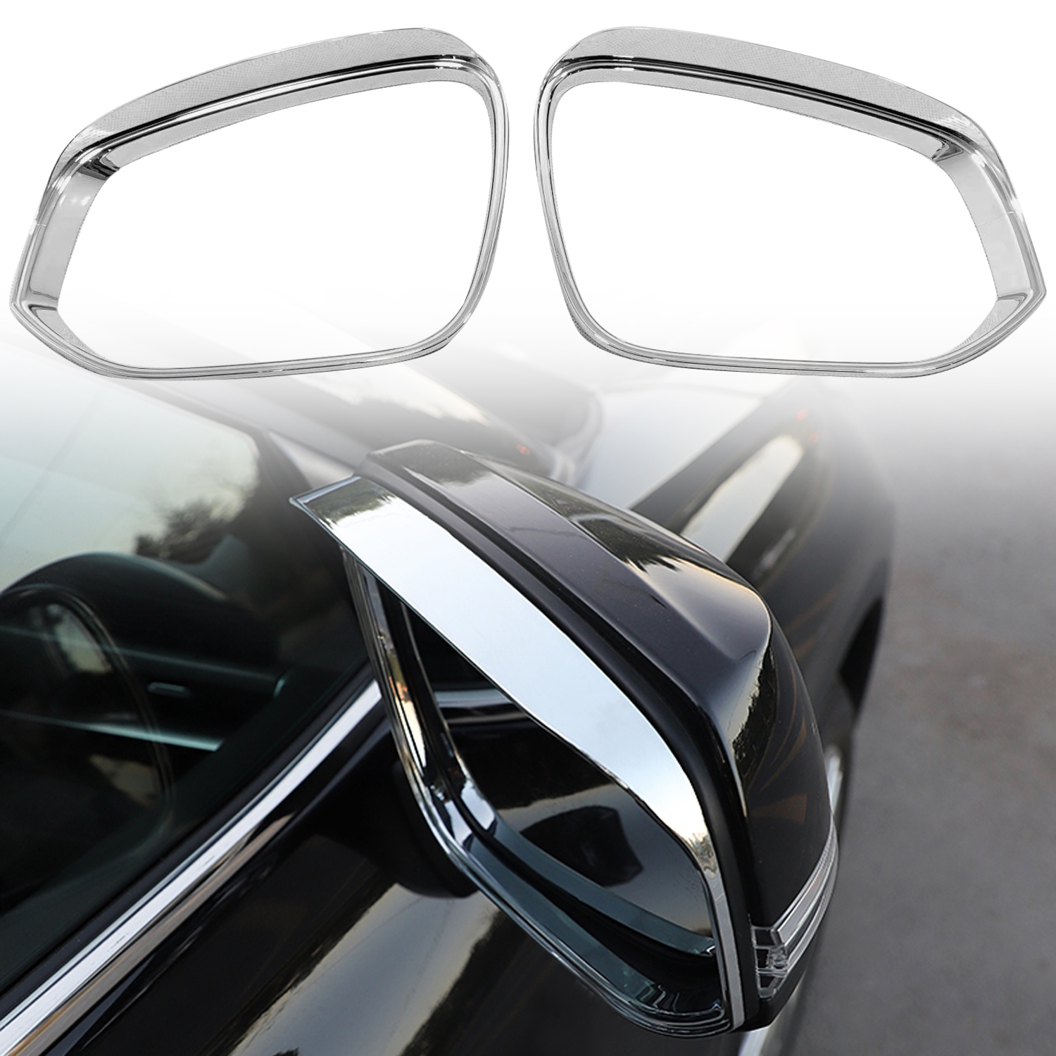 ABS Side Rearview Mirror Rain Eyebrows Visor Frame Cover Trim For Toyota Grand Highlander 2021-2024/ Highlander 2020-2024/ RAV4 2019-20...