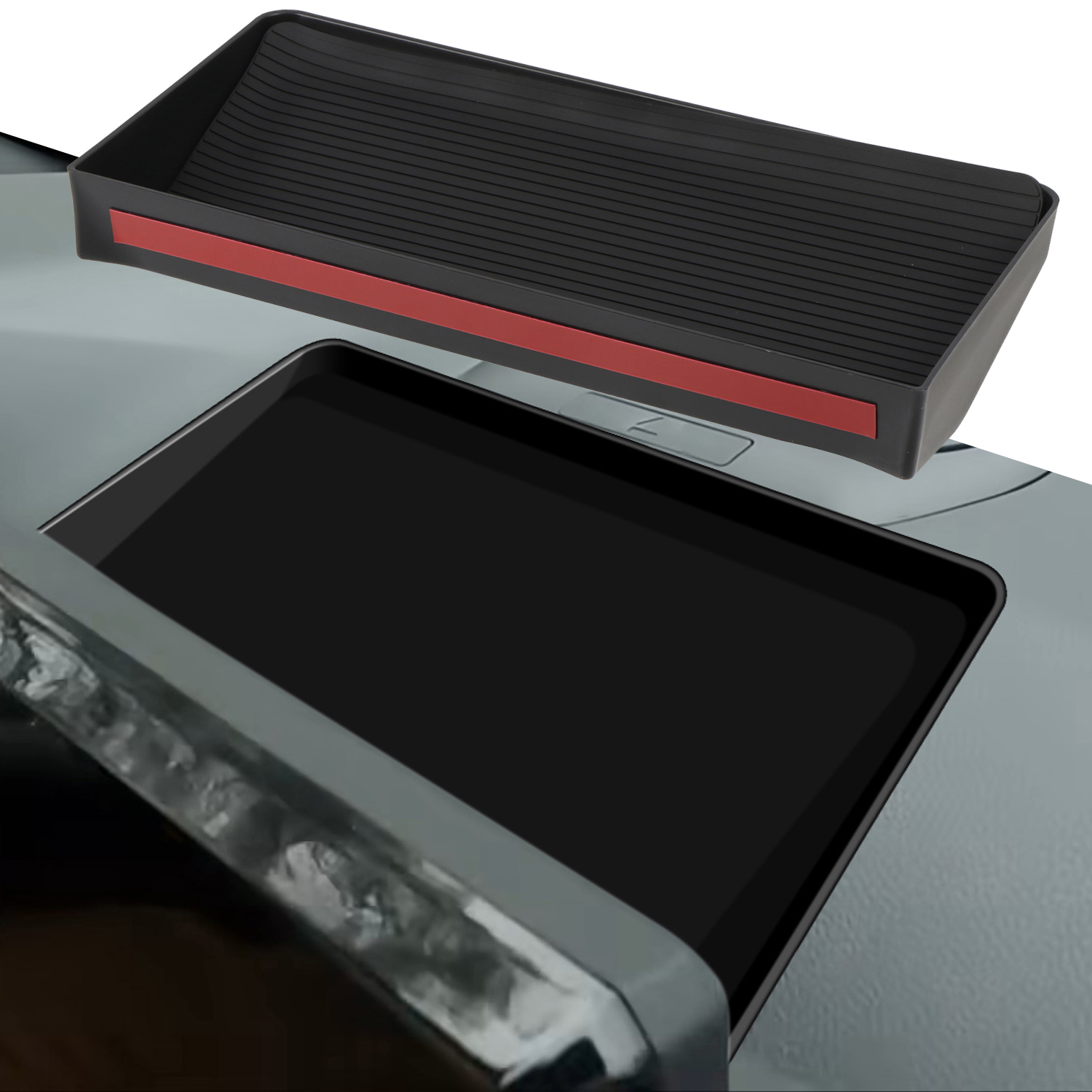 ONLY Fit 14.3'' Screen!!!Center Console Dashboard Middle Glove Box Storage Organizer For Toyota Tacoma...