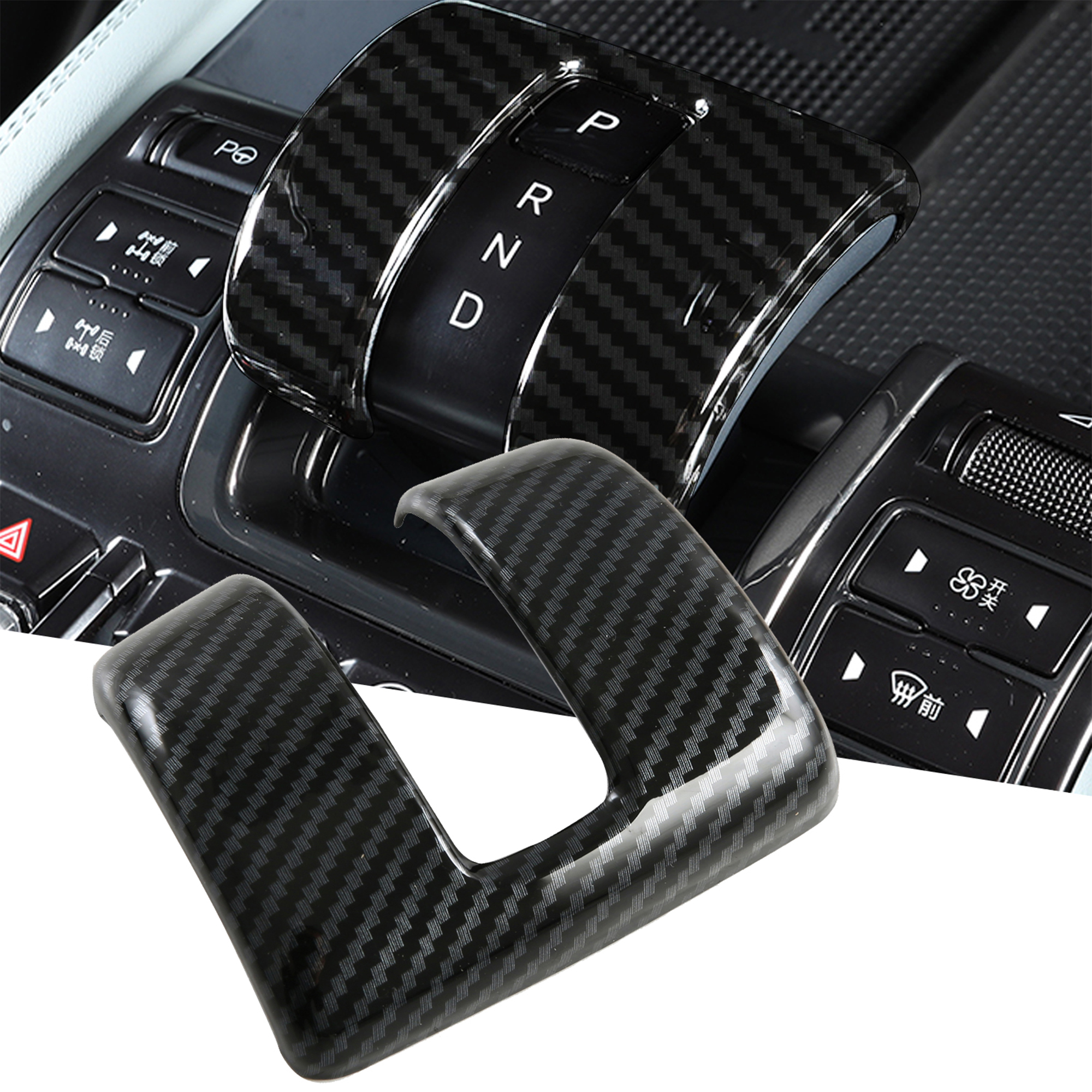 1PCS Carbon Style Gear Shift Knob Cover Trim For BYD SHARK 2024 2025