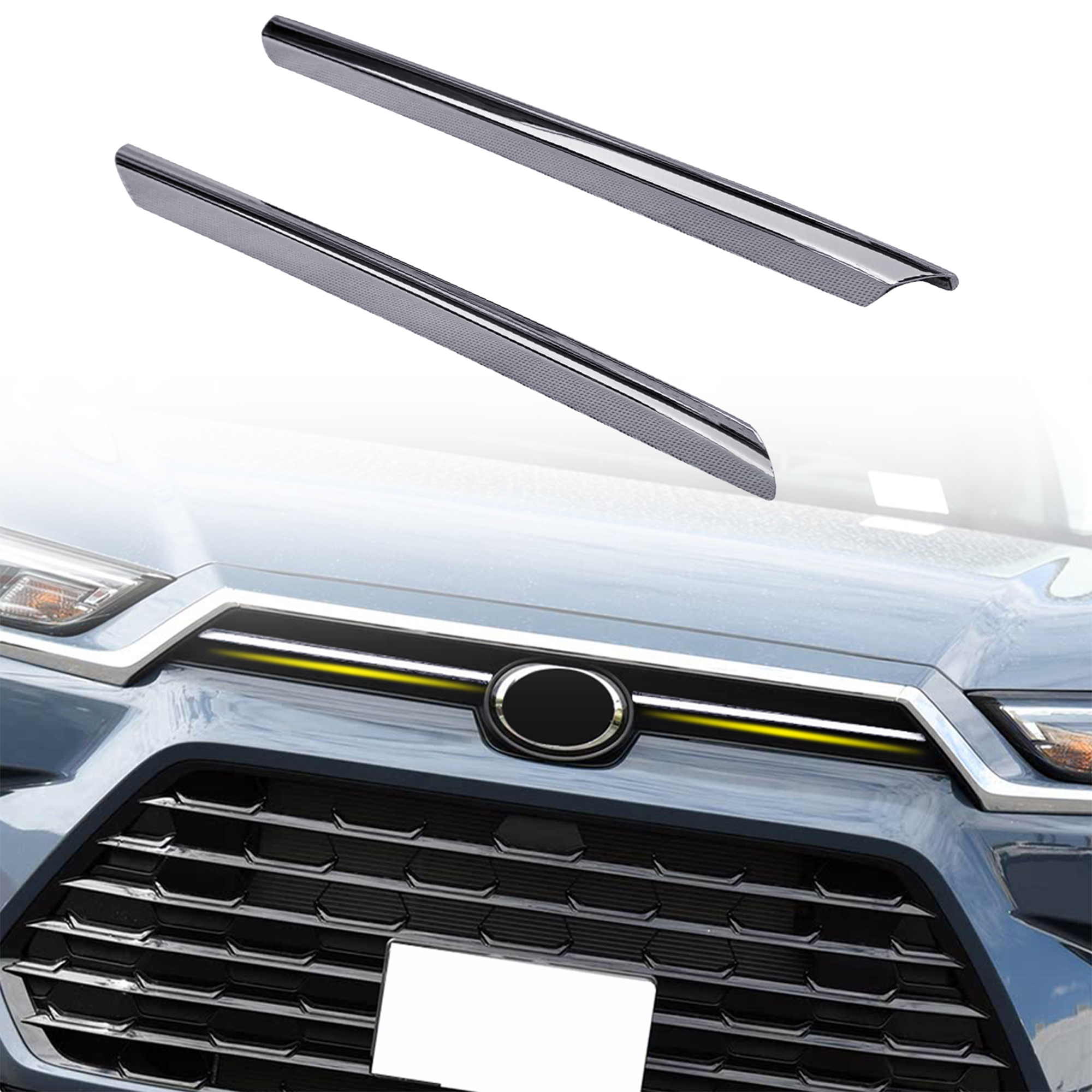 Front Hood Center Grille Molding Strip Overlay Cover For Toyota Grand Highlander 2024 2025