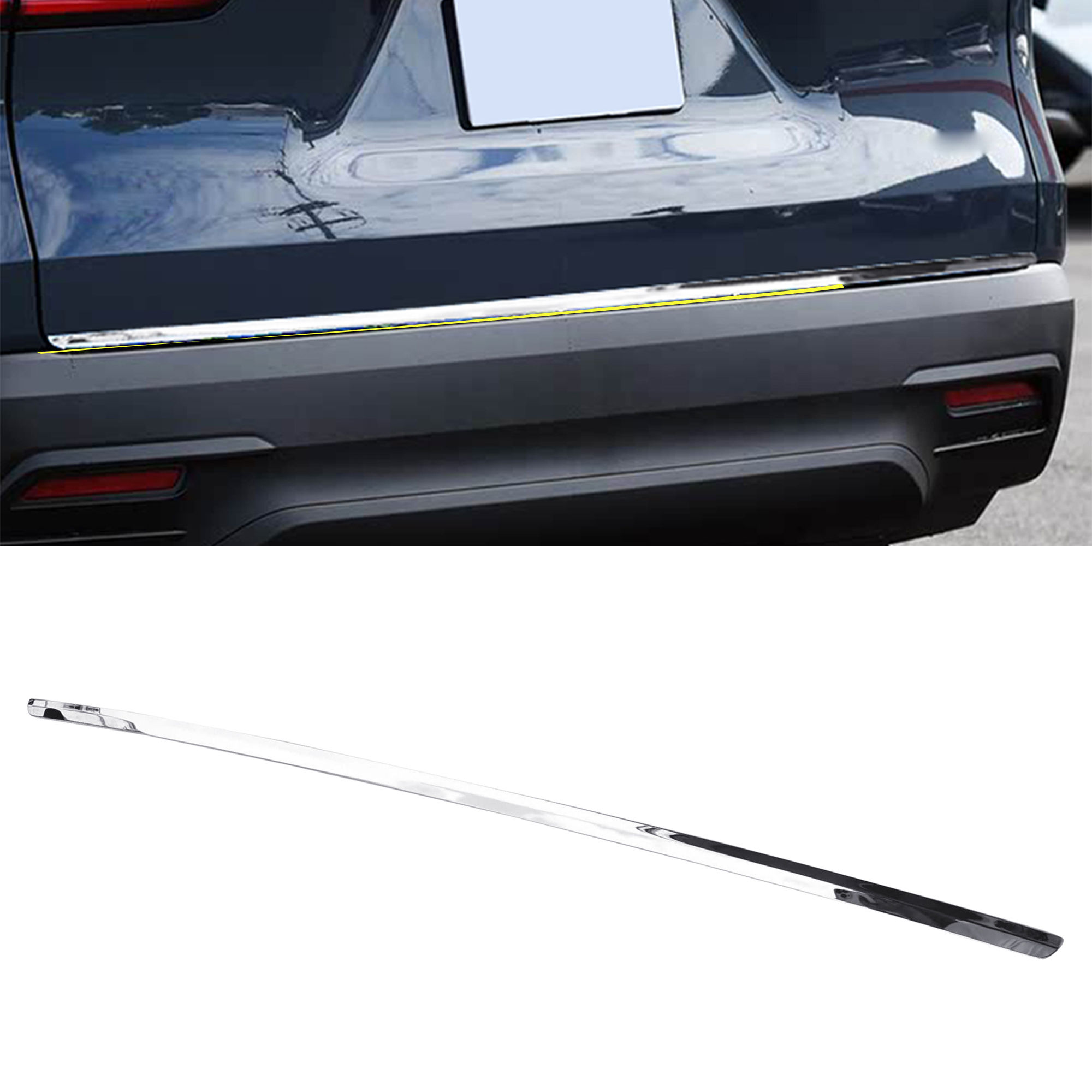 Silver Style Rear Door Tailgate Strip Molding Overlay Cover For Toyota Grand Highlander 2024 2025