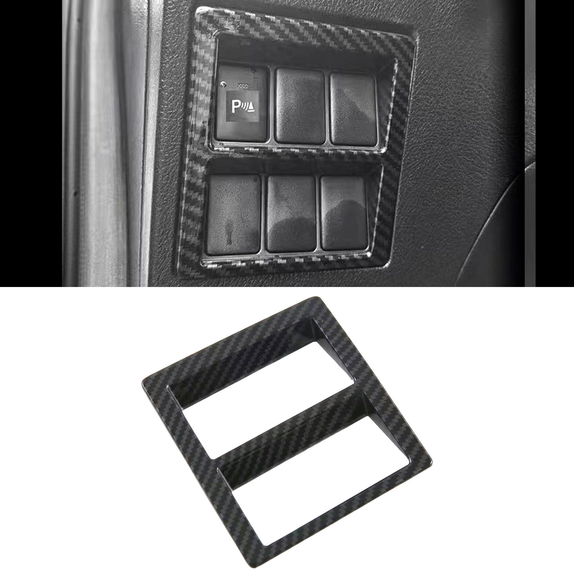Carbon Style Head Light Switch Button Trim 1PCS For Toyota Hilux 2016-2025 / Fortuner 2016-2023
