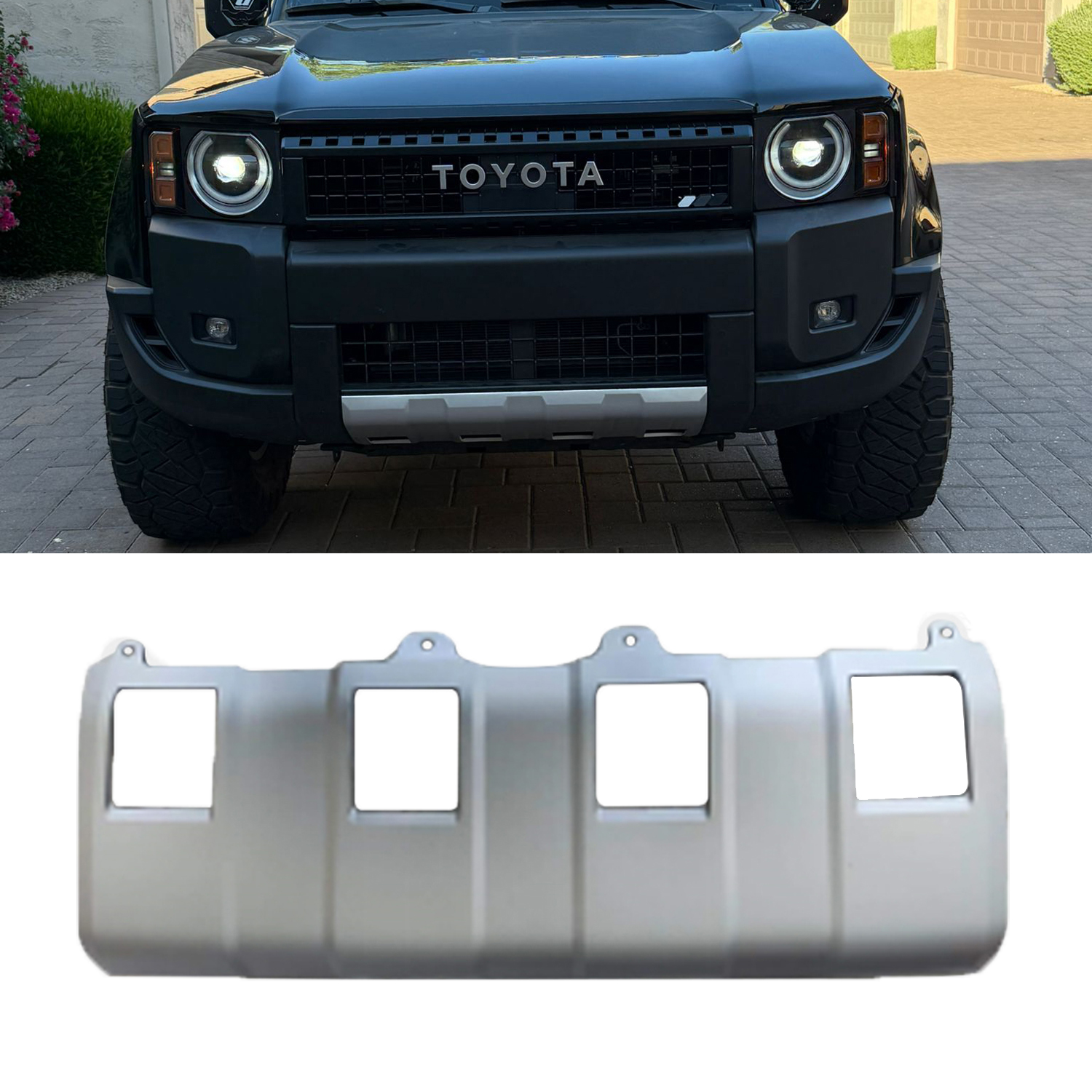 Silver Style Front Lower Valance Panel Bumper Replacement For Toyota Land Cruiser Prado J250 LC250 202...
