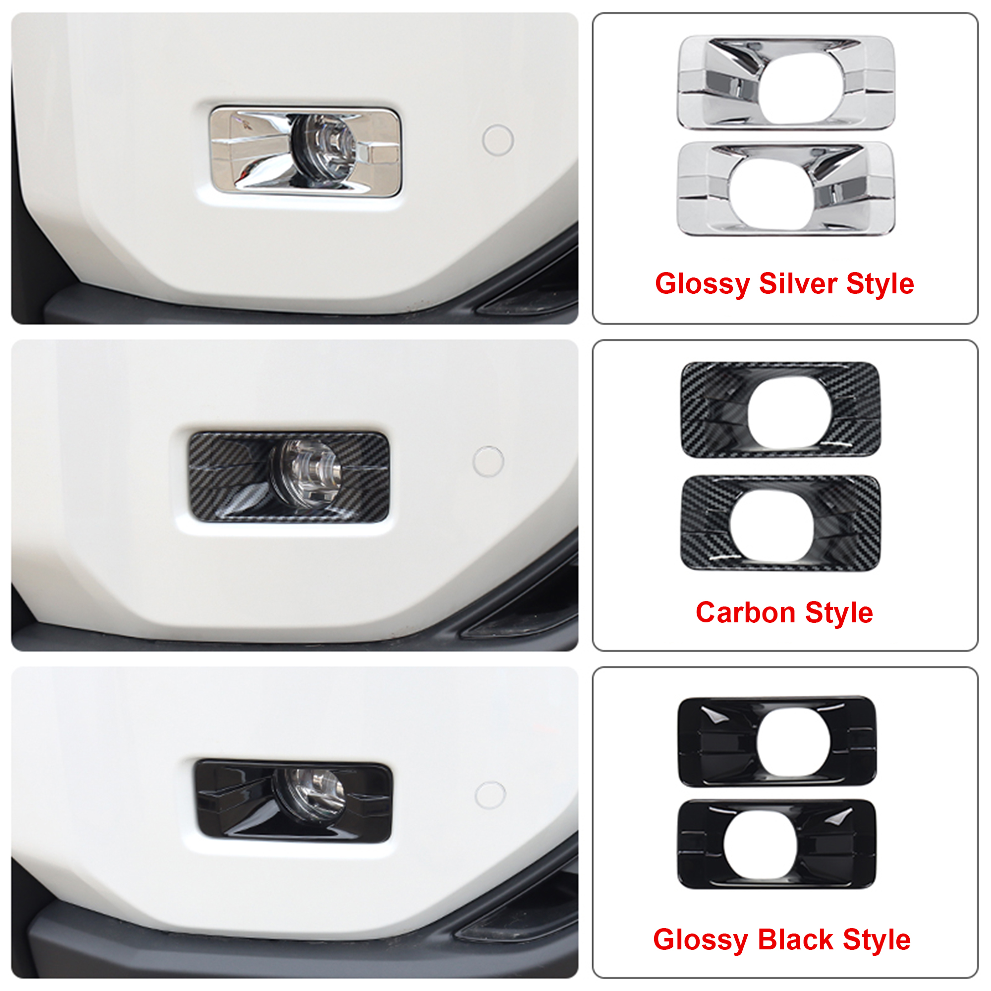 2PCS Front Fog Light Lamp Decorative Cover Trim Toyota Land Cruiser Prado J250 LC250 2024 2025