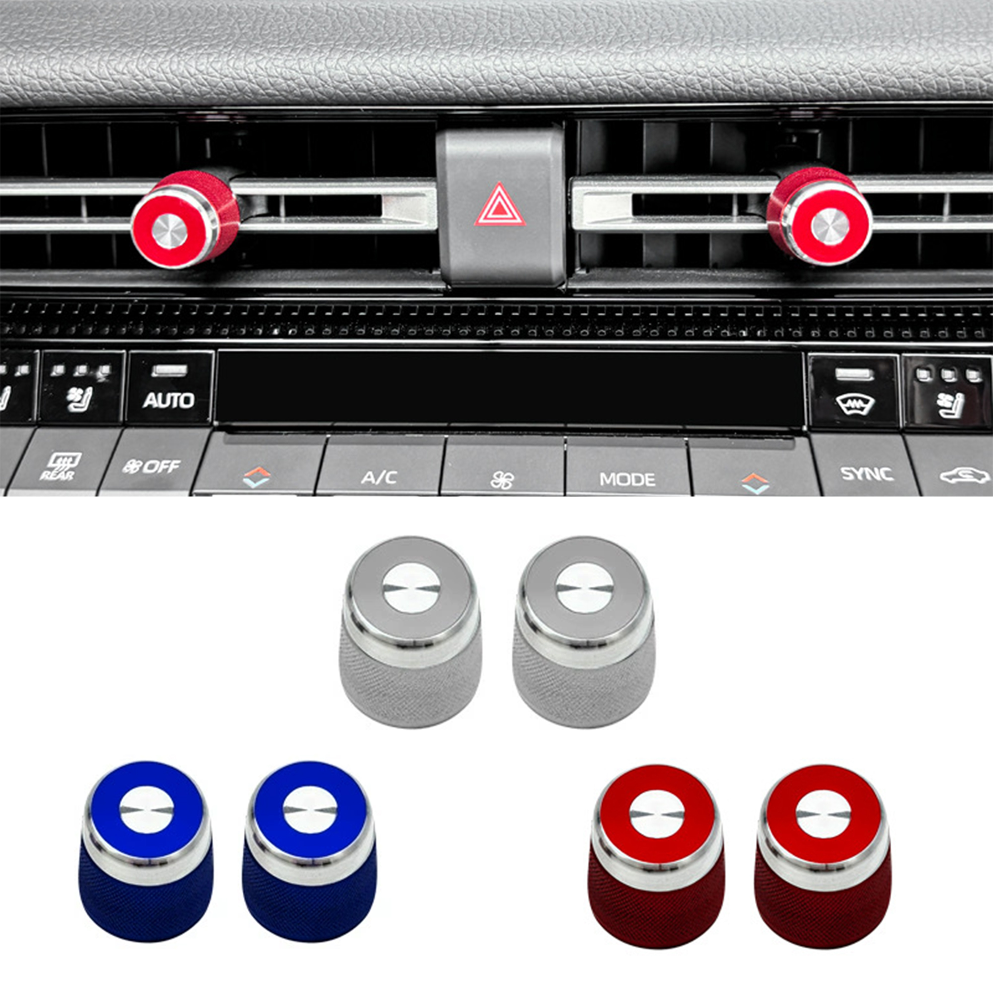 2PCS Car Centre Console AC Air Conditioning Knob Button Cover For Toyota Land Cruiser Prado J250 LC250 2024 2025
