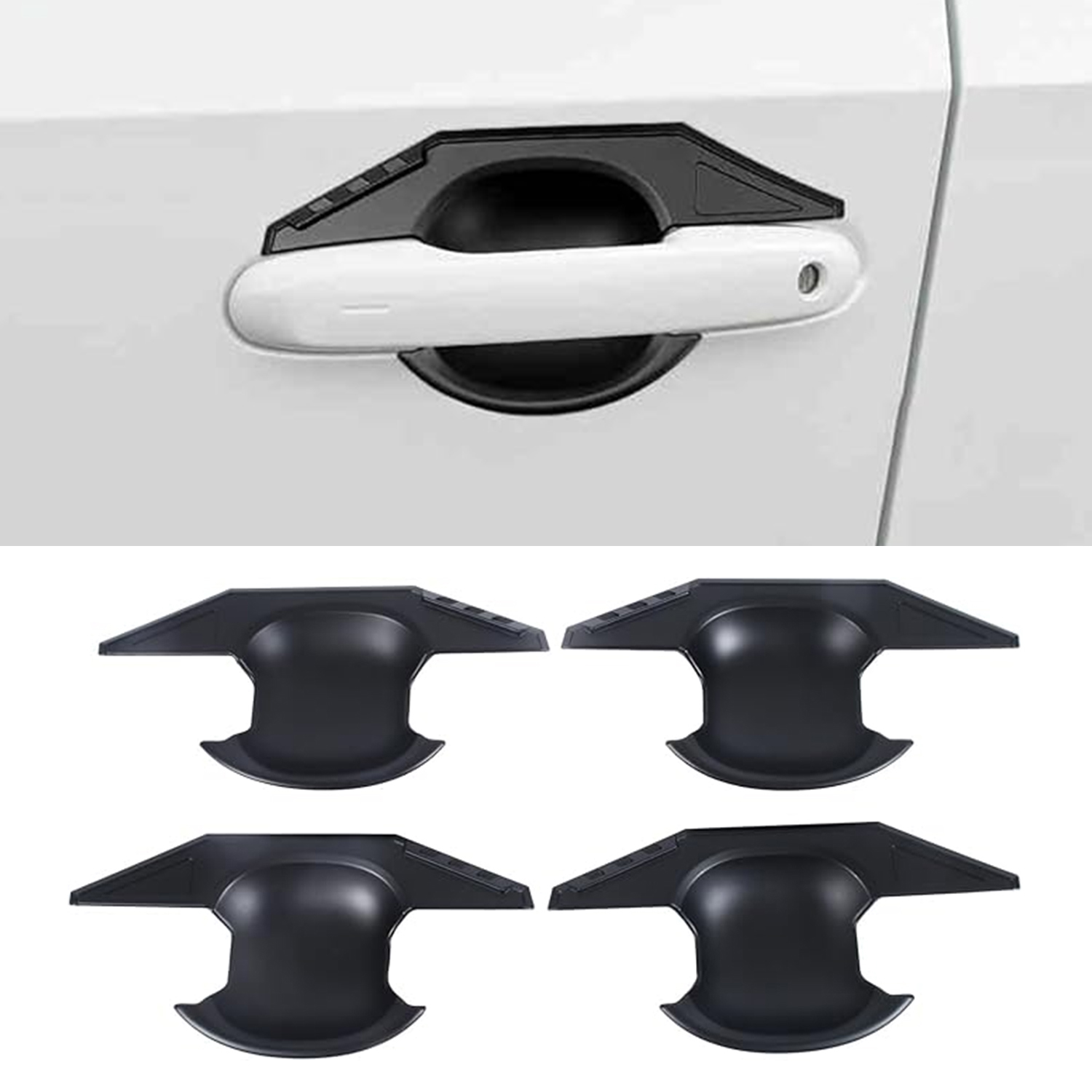 Matte Black Side Door Handle Bowl Overlay Cover Trim For Toyota Land Cruiser Prado J250 LC250 2024 2025