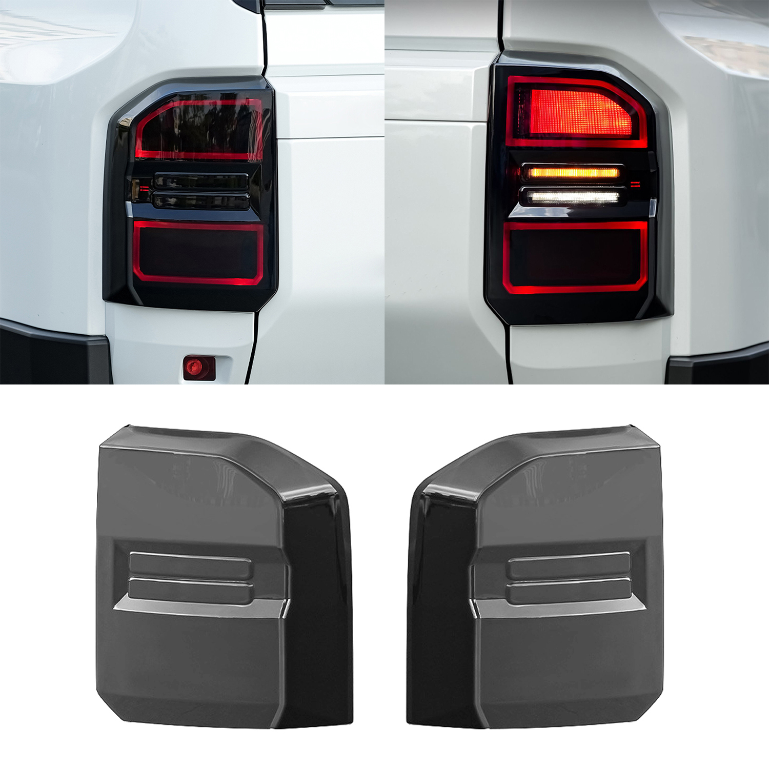 2PCS Smoke Black Rear Tail Light Lamp Cover For Toyota Land Cruiser Prado J250 LC250 2024 2025