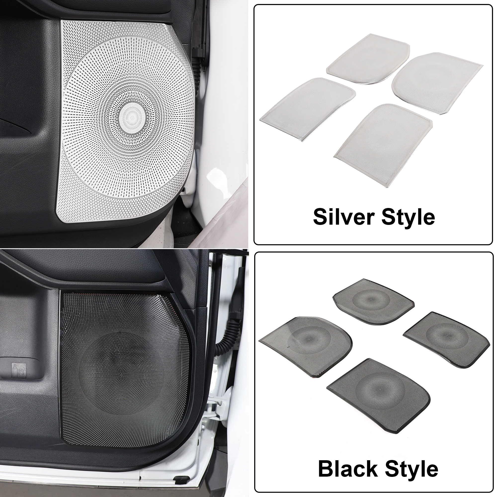 4PCS Stainless Steel Inner Door Speaker Cover For Toyota Land Cruiser Prado J250 LC250 2024 2025