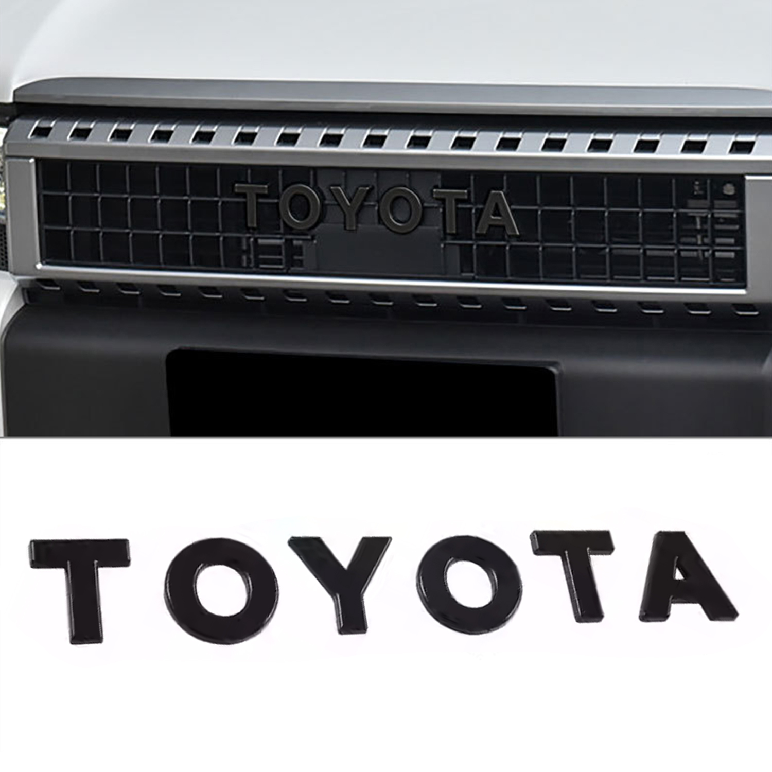 Piano Black Front Bumper Grille TOYOTA Overlay Emblem For Toyota Land Cruiser Prado J250 LC250 2024 20...