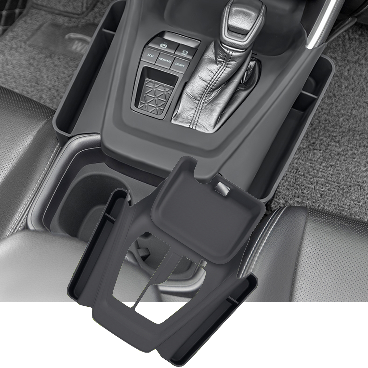 Black Style Central Control Silicone Storage Box For Toyota RAV4 2019-2025 LHD