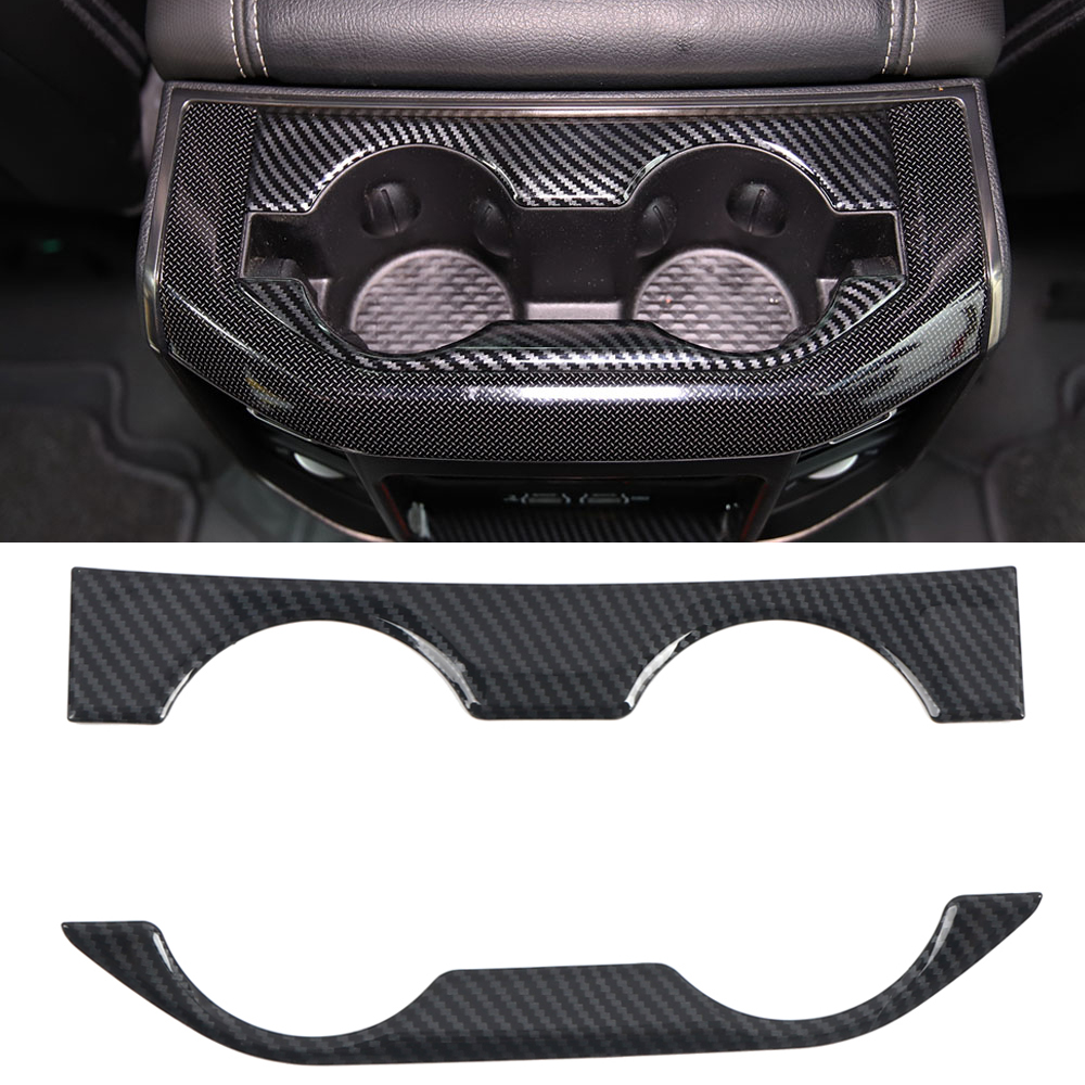 Carbon Style Rear Water Cup Holder Decorative Trim For Dodge Ram 1500 2019-2021