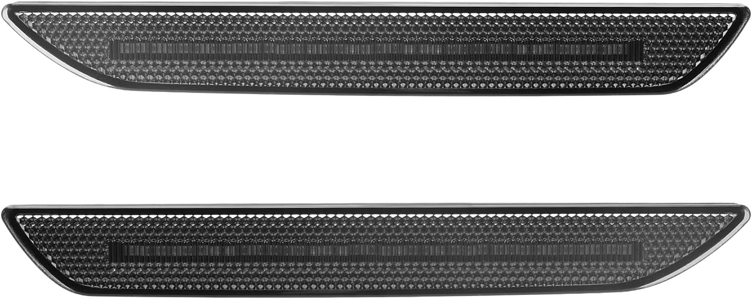  Smoked Black Rear Bumper Side Marker Lamps Kit Assembly for Ford Mustang 2015-2020