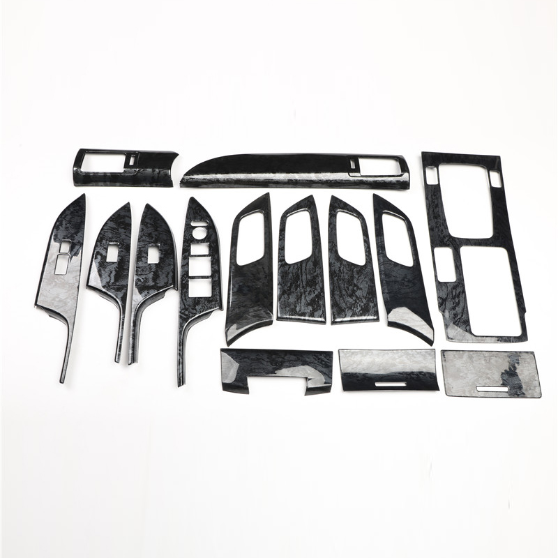 ABS Black Wood Grain Decoration Accessories Car Interior Gear Cover Trims For Honda Accord 9Th 2013-2...