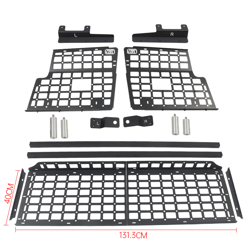  Black Style Storage molle panel shelf Middle Shelf Kit For TOYOTA Land Cruiser Prado LC90 LC95 1996-2...