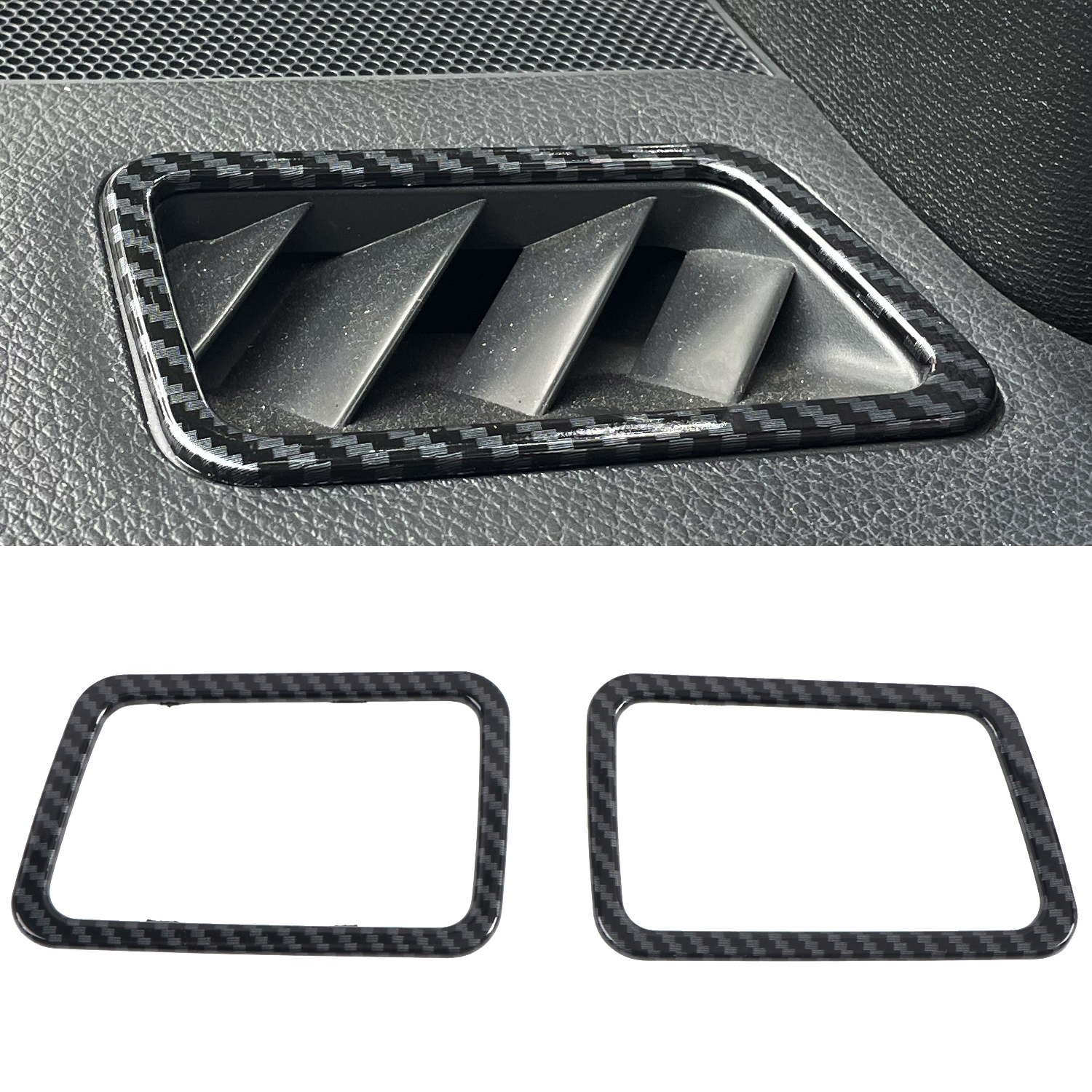  ABS Carbon Style Dashboard Console Upper A/C Air Vent Cover Trim 2pcs For Subaru WRX STi 2015-2021