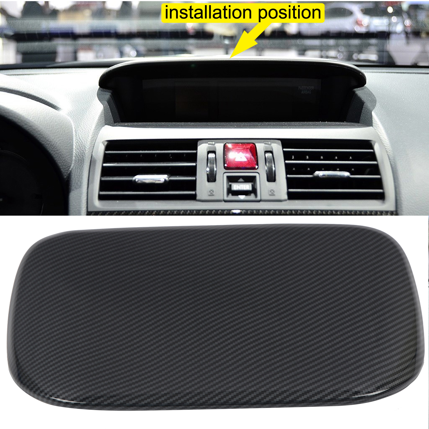  ABS Carbon Style Center Consoles Dashboard Instrument Panel Console Hood Cover Trim 1pcs for Subaru WRX STI 2015 2016 2017(Not Fit 201...
