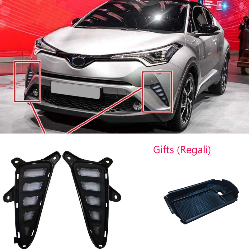 2PCS Fog Light Daytime Running Light DRL LED Day Light For Toyota C-HR CHR 2016-2019