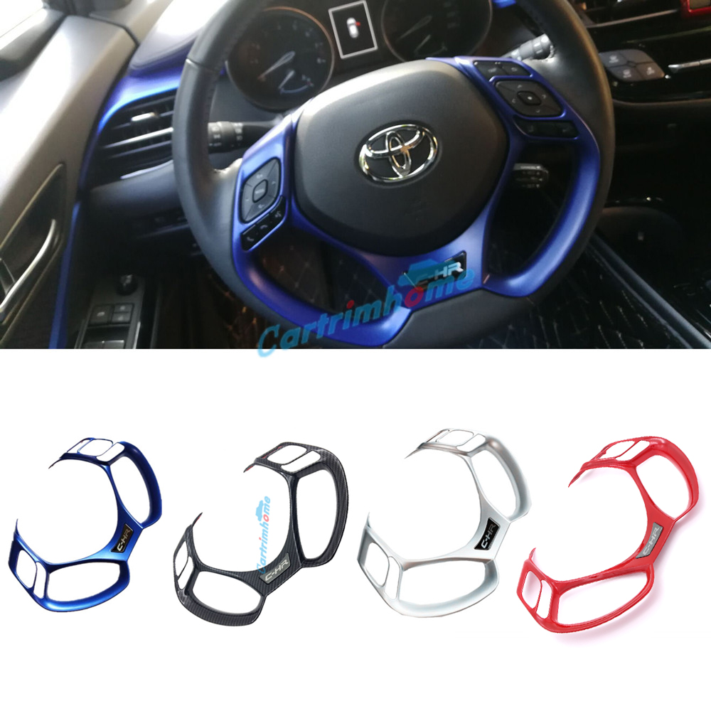 1PCS Interior ABS Steering Wheel Cover Trim For Toyota CHR C-HR 2016-2021