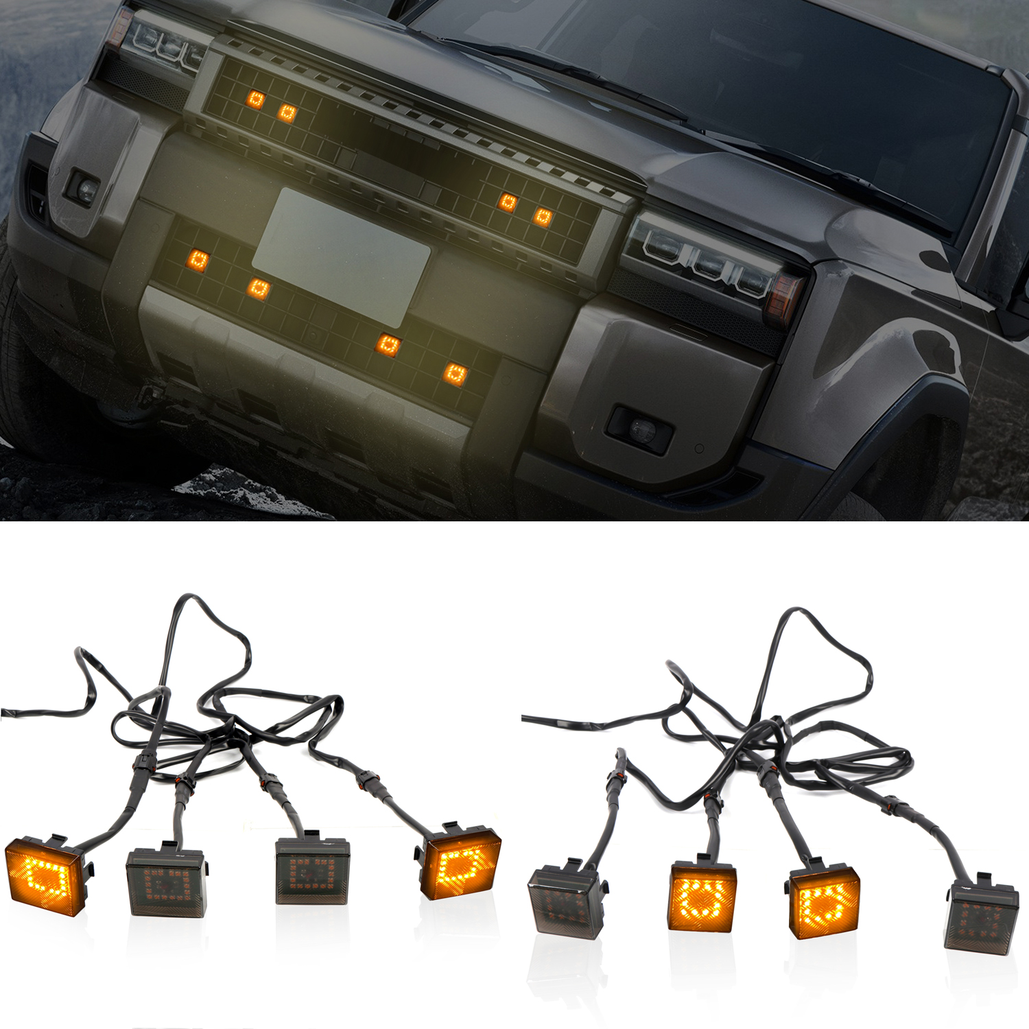 Upper & Lower Grille LED Light Amber Light For Toyota Land Cruiser Prado J250 LC250 2024 2025