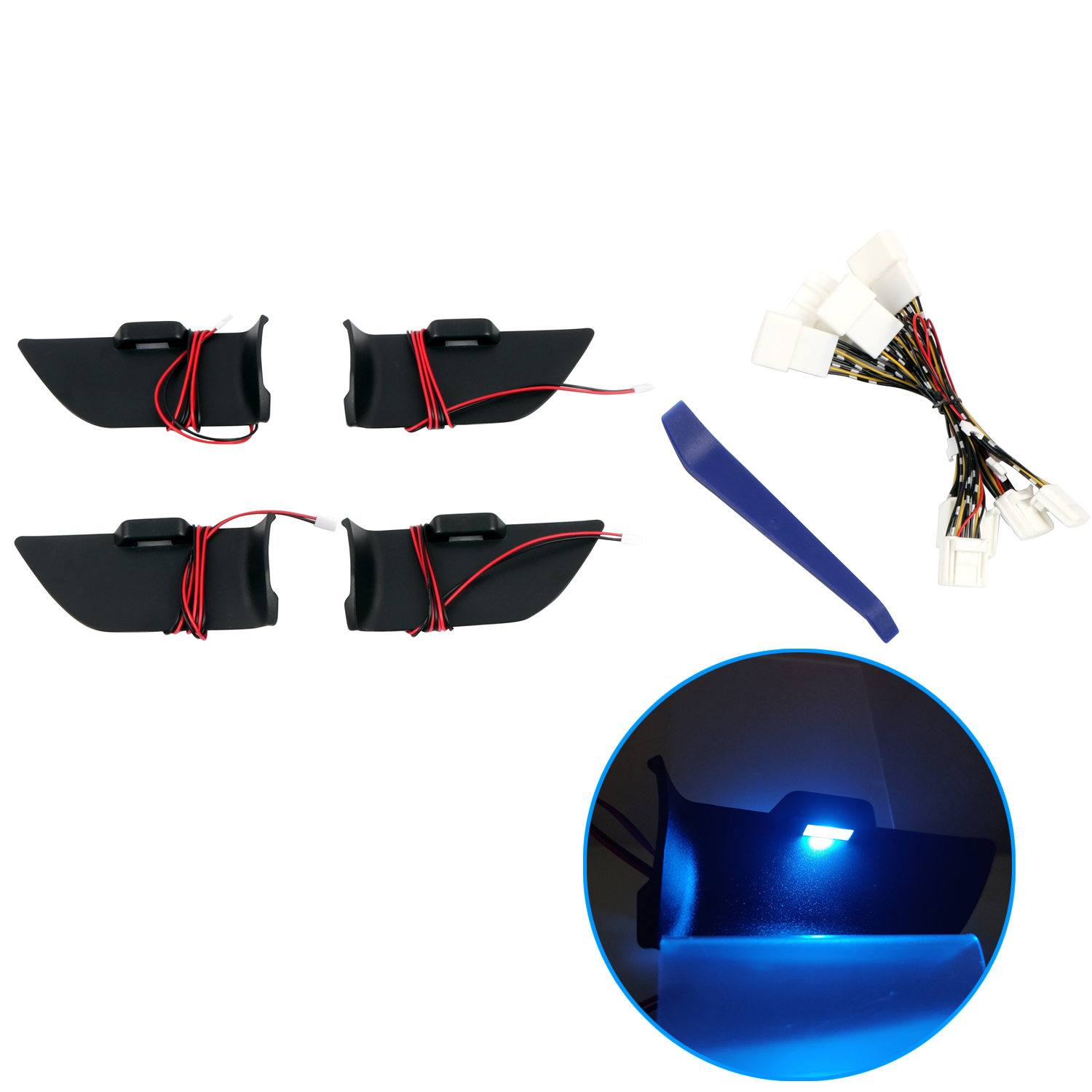 Interior Door Handle Bowl LED Lights For Toyota Highlander 2020-2024