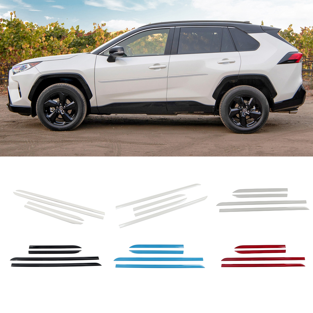 Left & Right Body Side Molding Door Bump Protector Edge Guards Fits Toyota RAV4 2019-2023