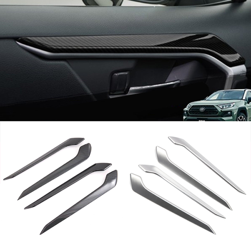 Carbon Style Inner Inside Door Decorative Covers For Toyota RAV4 2019 2020 2021 2022 2023 2024 2025