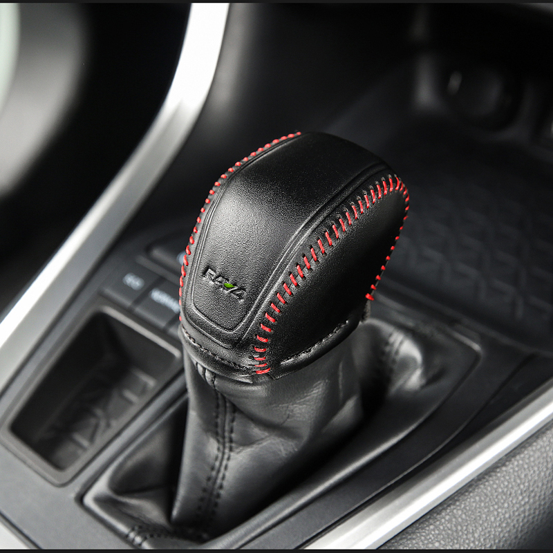 Leather Gear Shift Knob Cover 1pcs For Toyota RAV4 2019 2020 2021 2022 2023 2024 2025