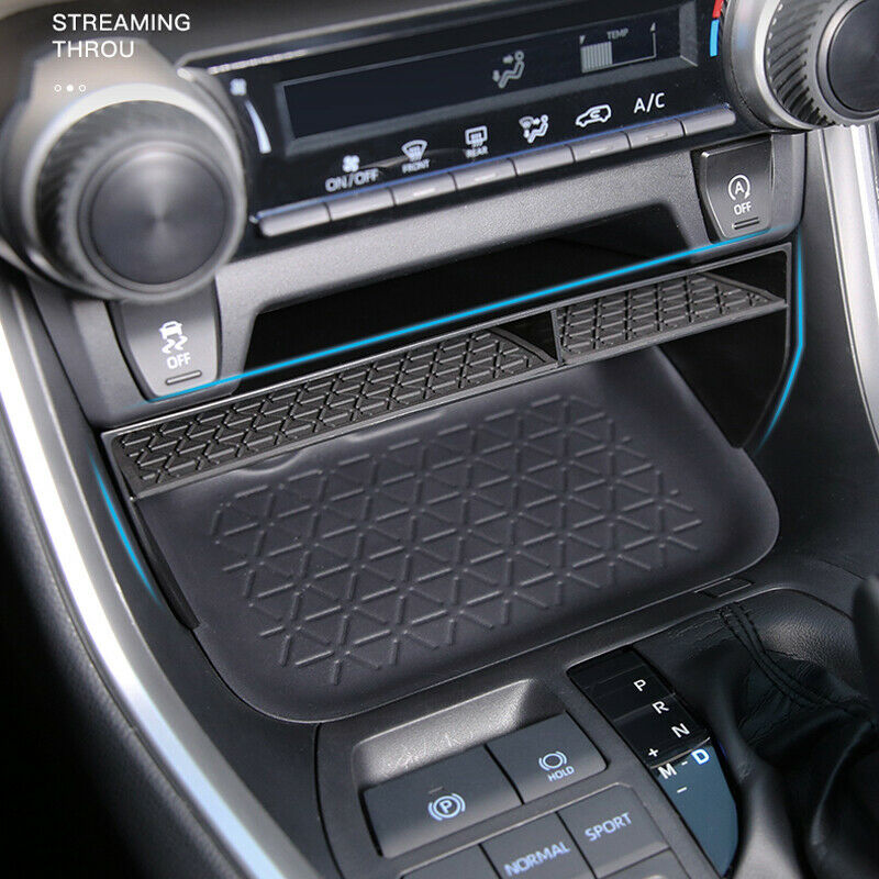 Black Center Console Storage Box Organizer Holder 1pcs For Toyota RAV4 2019-2021 LHD